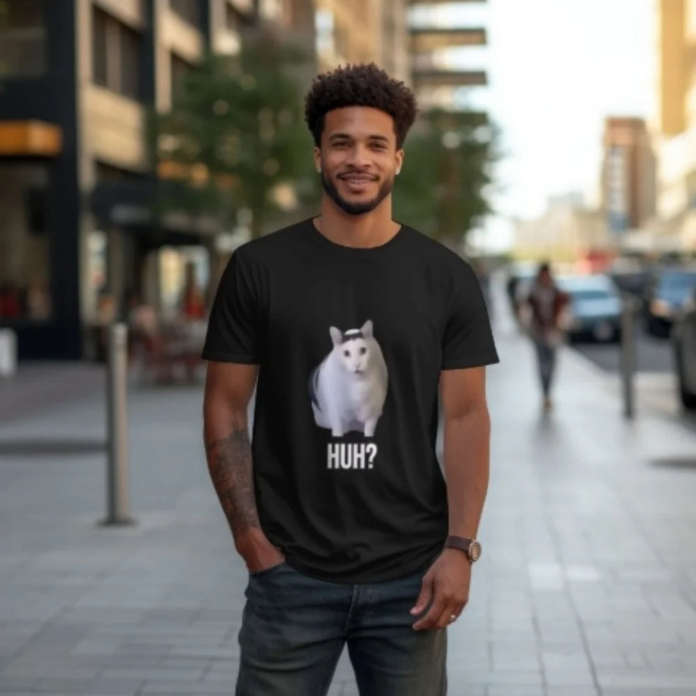100% Cotton Cat Saying Huh?