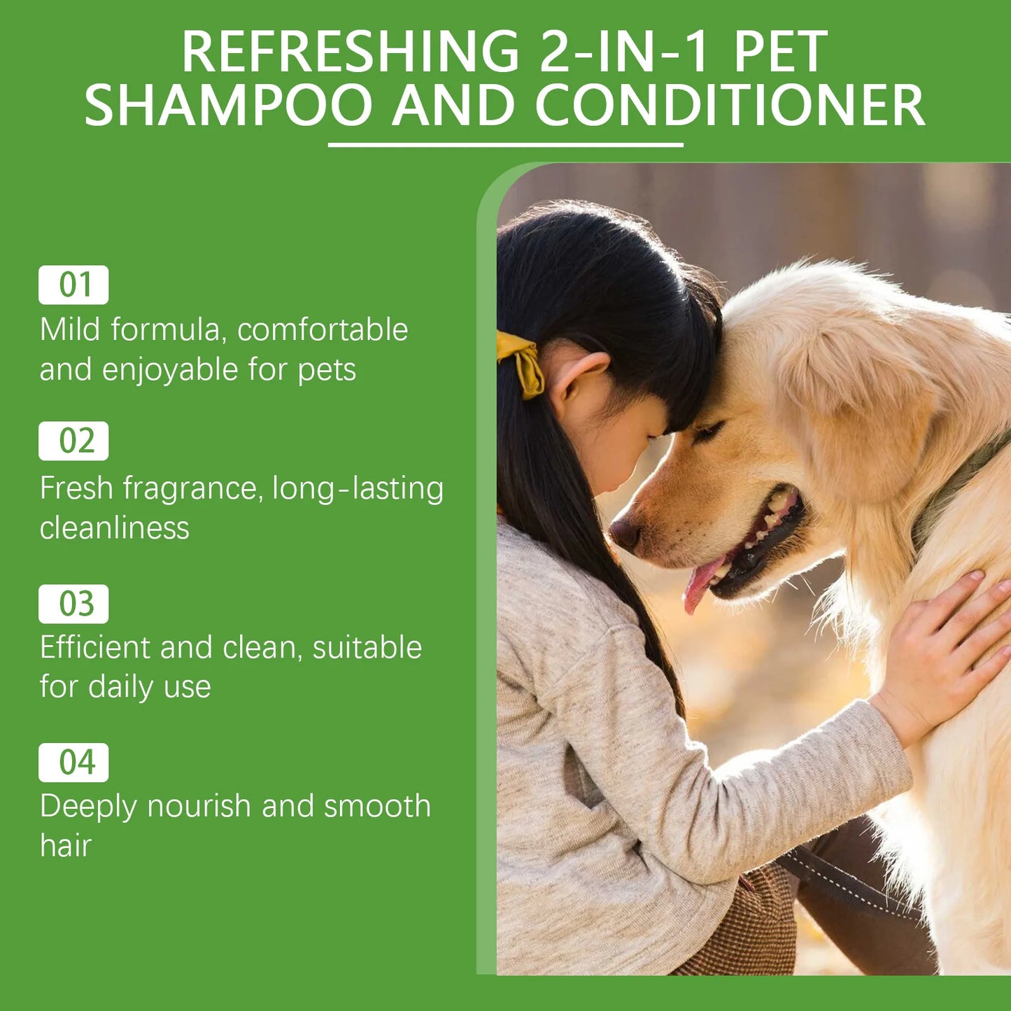 2 In 1 Pet Shampoo Conditioner Moisturize Cat Dog
