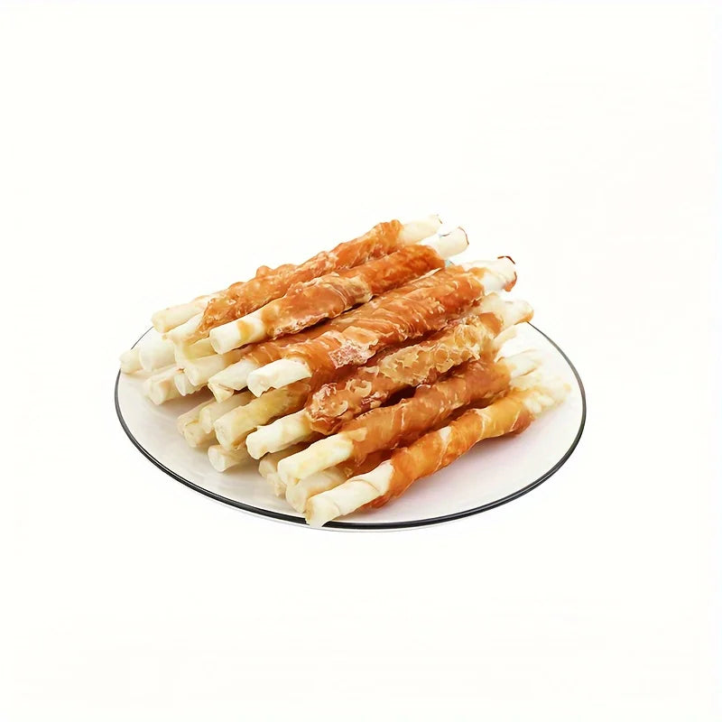 (3.53oz/14.11oz) Chicken Wrapped Rawhide Sticks