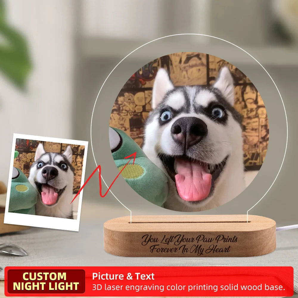 Custom Dog Photo Night Light Pet Memoral