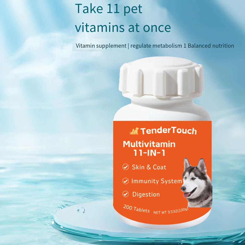 3-Pack(3 x 200 Count) - Dog and Cats 11 In 1 Multivitamin