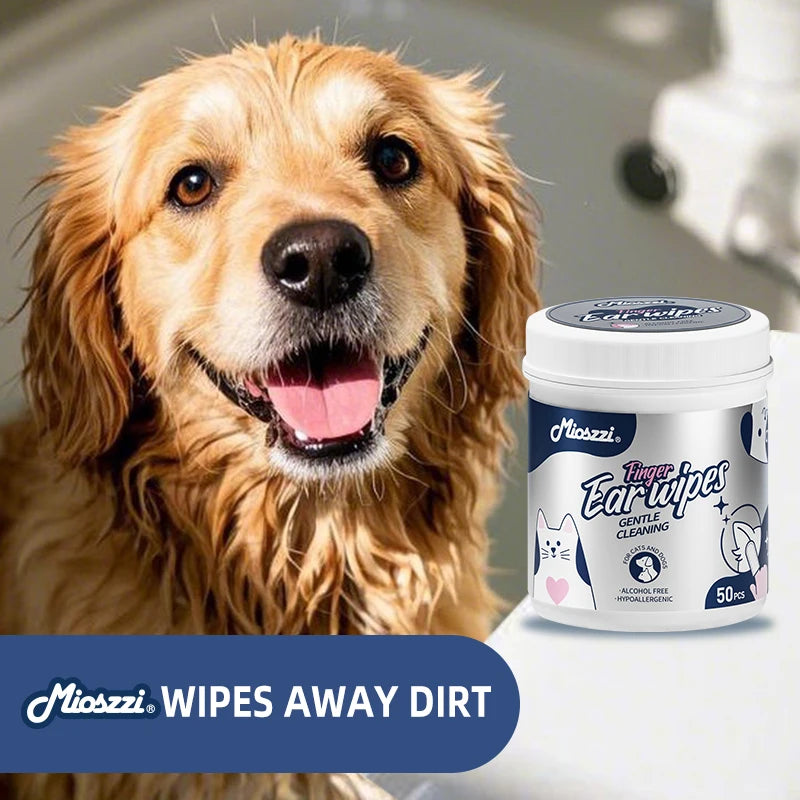 Pet Ear Cleaning Finger Wipes for Dogs & Cats