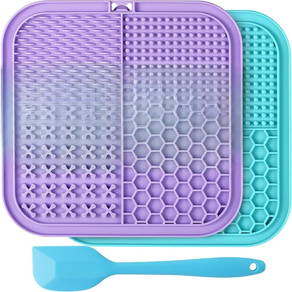 Lick Mat for Dogs & Cats 2 Pack with Suction Cups