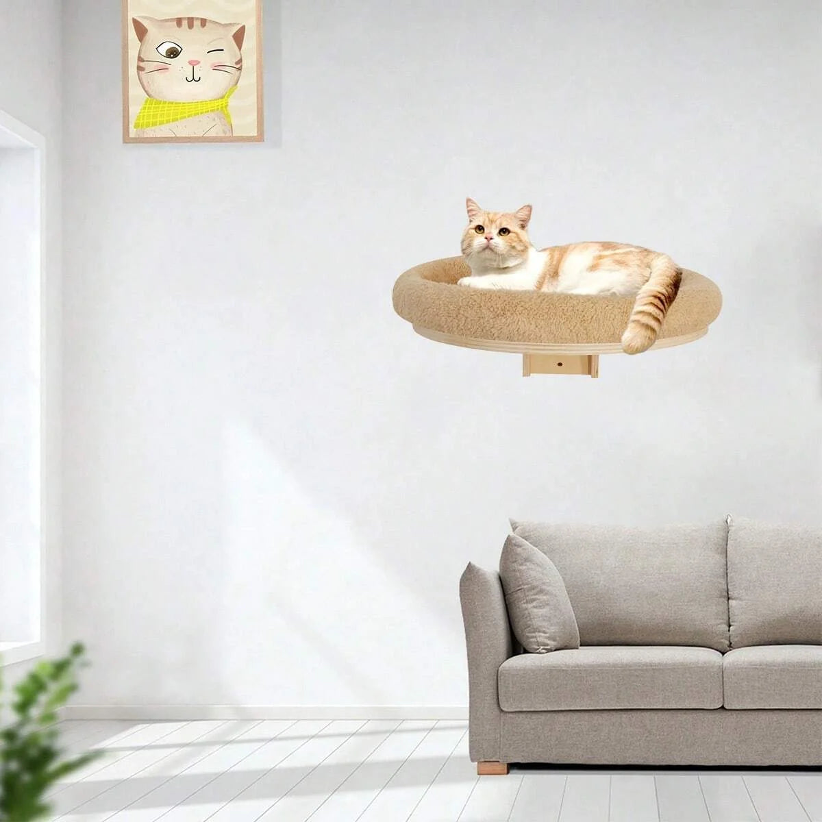 Cat Wall Mounted Solid Wooden Furniture Climbing Ladder