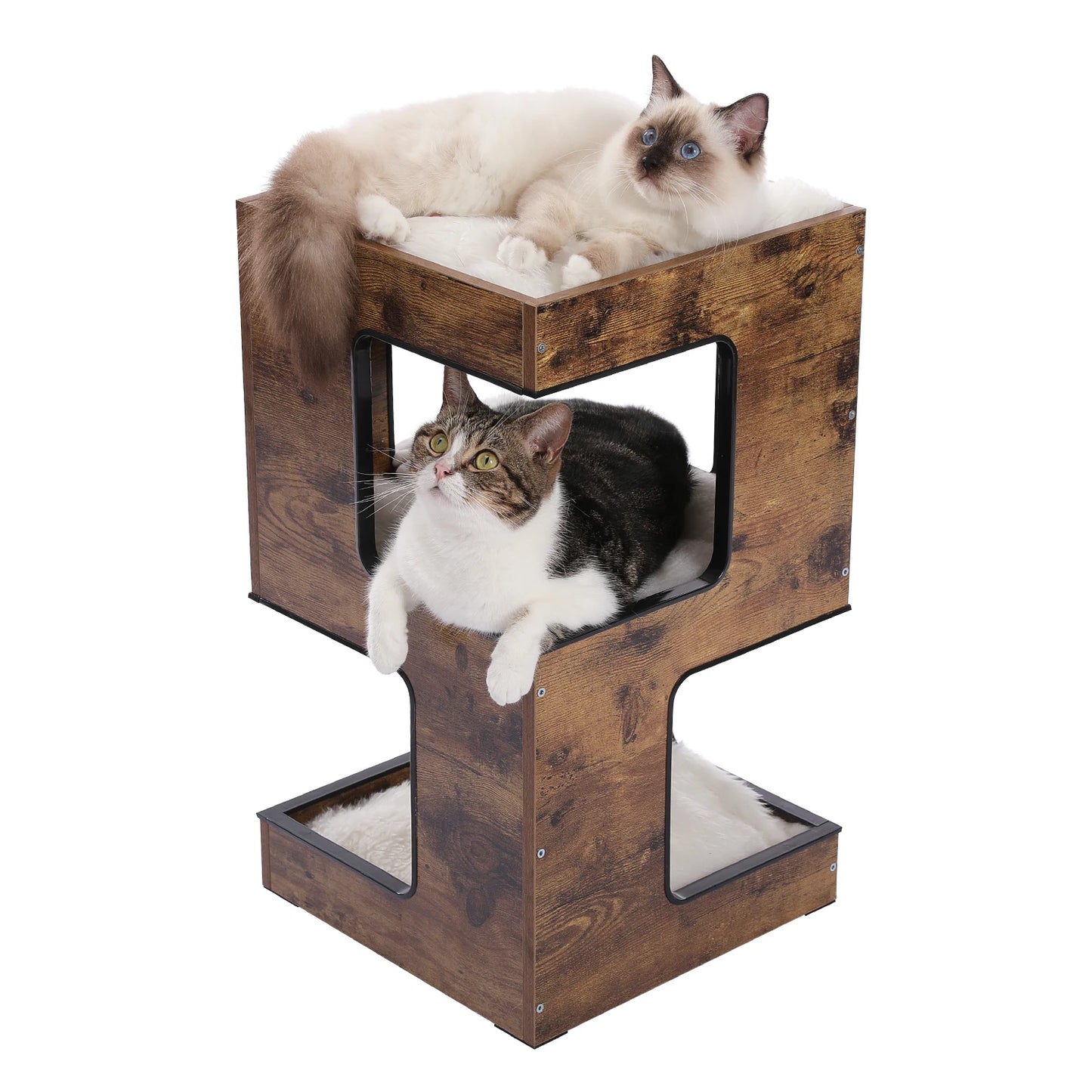 Modern Cat Tree with Scratcher Board,