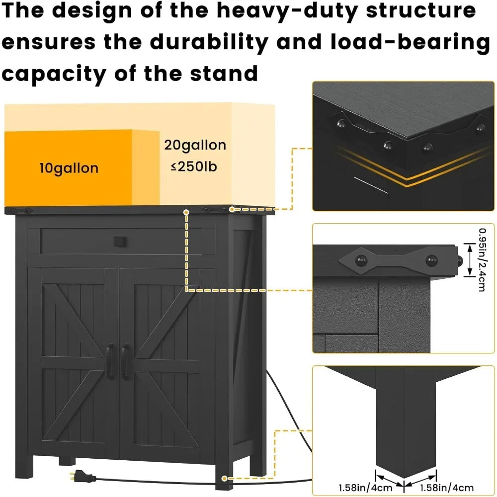 20 Gallon Aquarium Stand With Charging Station