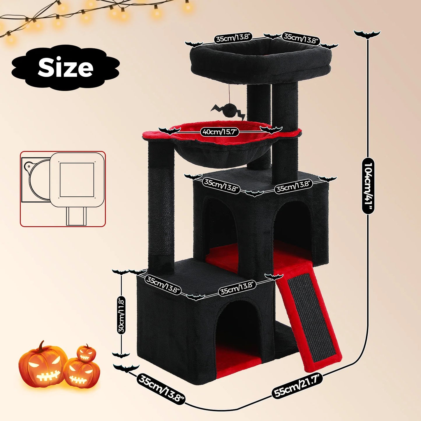 Multi-Level Cat Tree with 2 Cozy Condos,