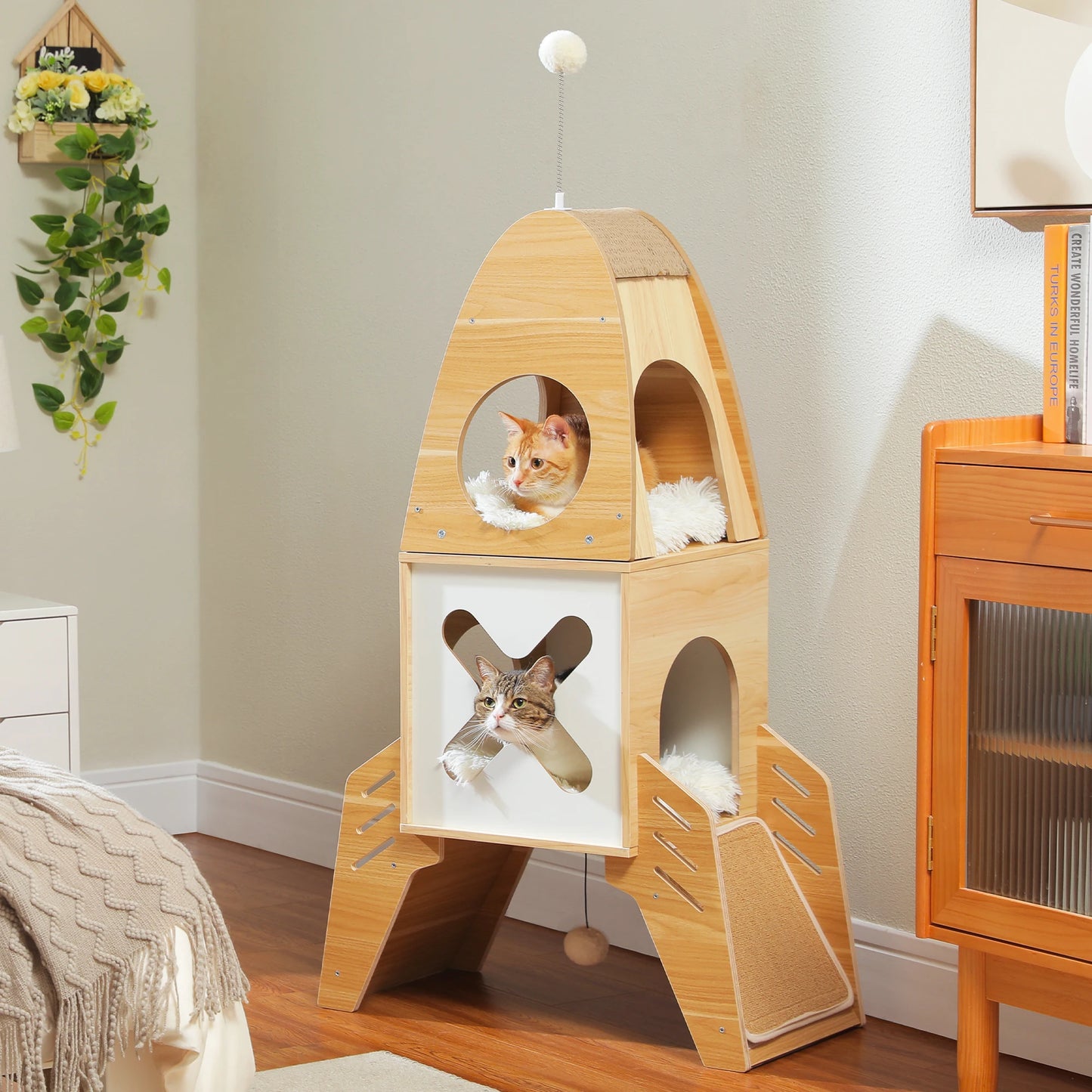 Wood Cat Tower for Indoor