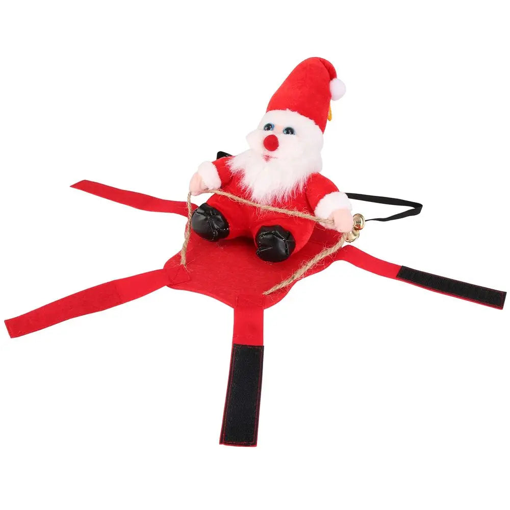 Red Winter Coat for Dog Riding Santa Claus