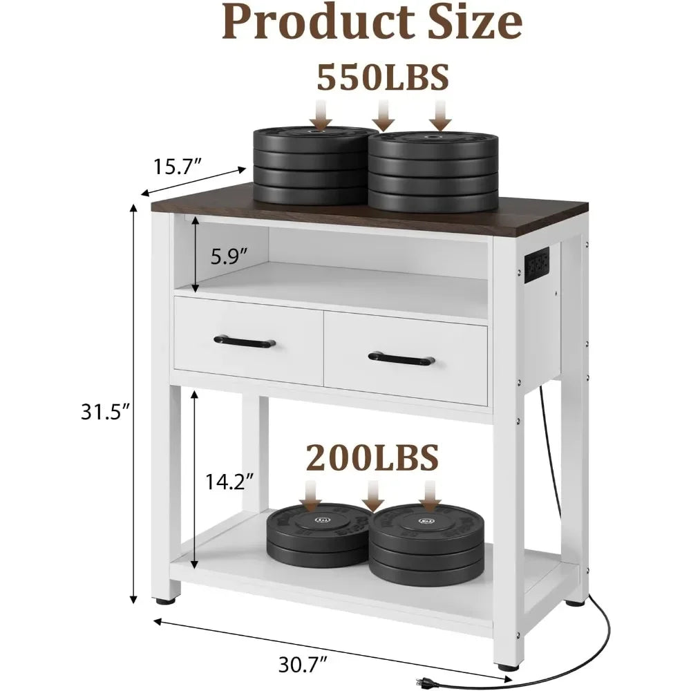 20-29 Gallon Aquarium Stand with Metal Frame & Power Outlet,
