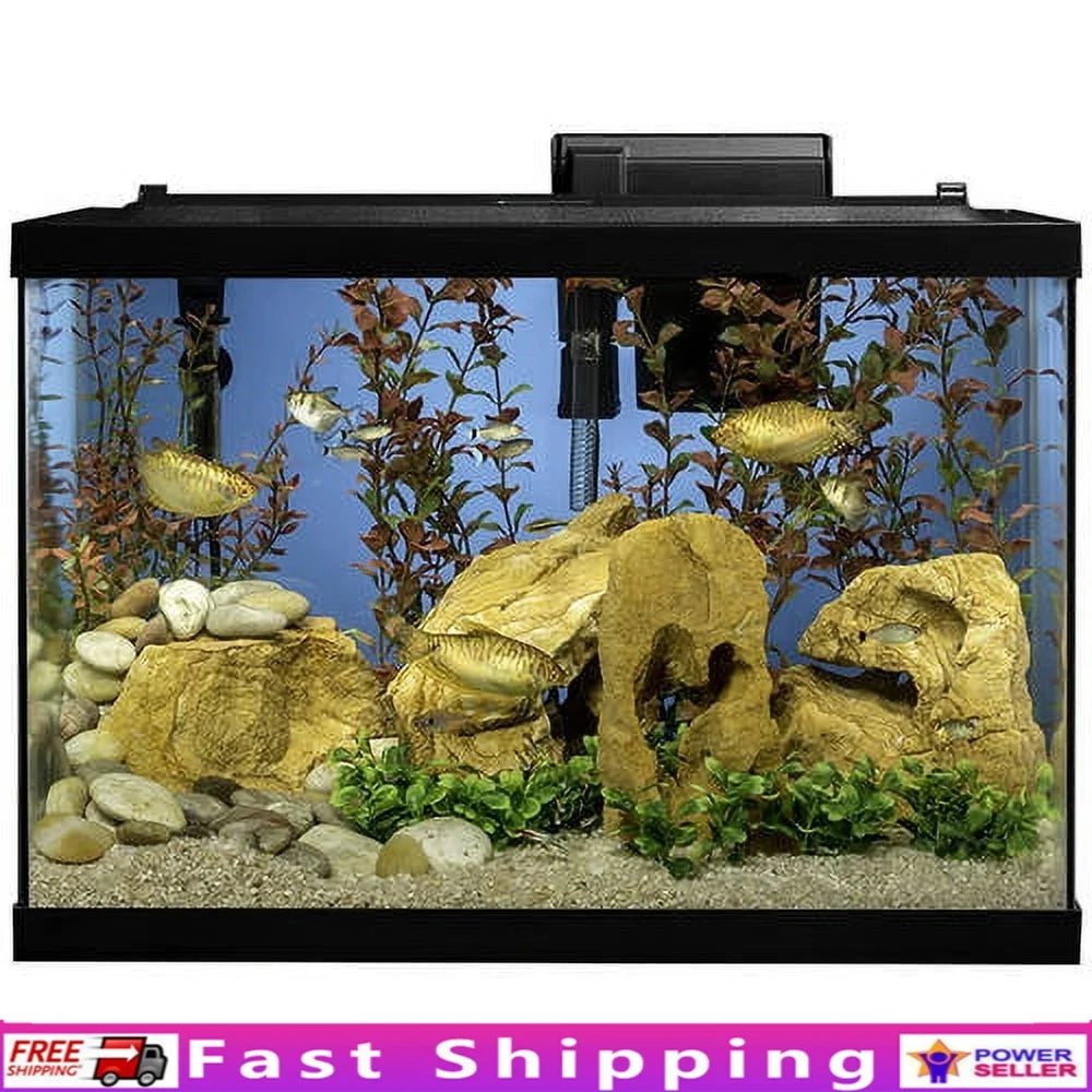 20 Gallon Complete Tropical Fish Tank Kit with LED Lighting