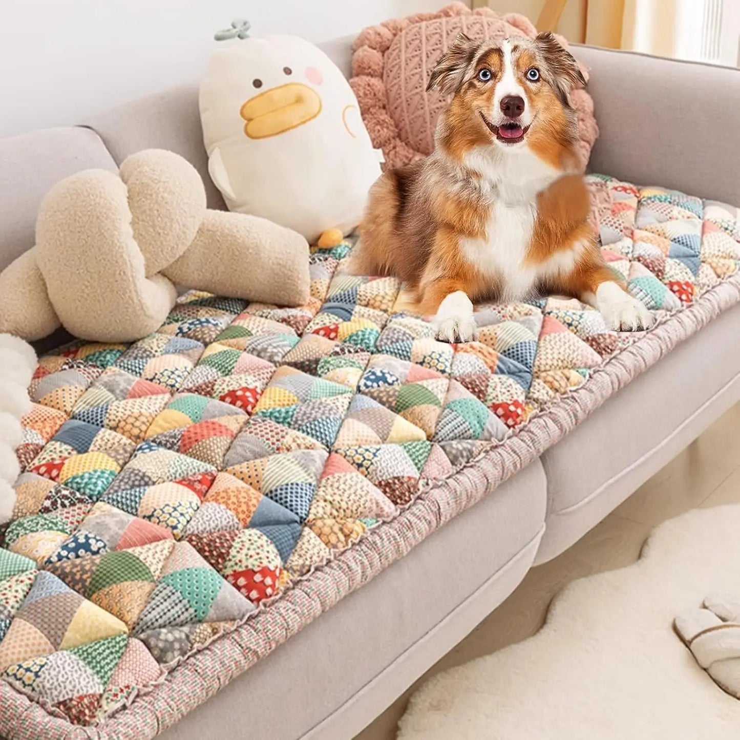 Washable Cotton Quilted Large Pet Mat Bed Couch Cover