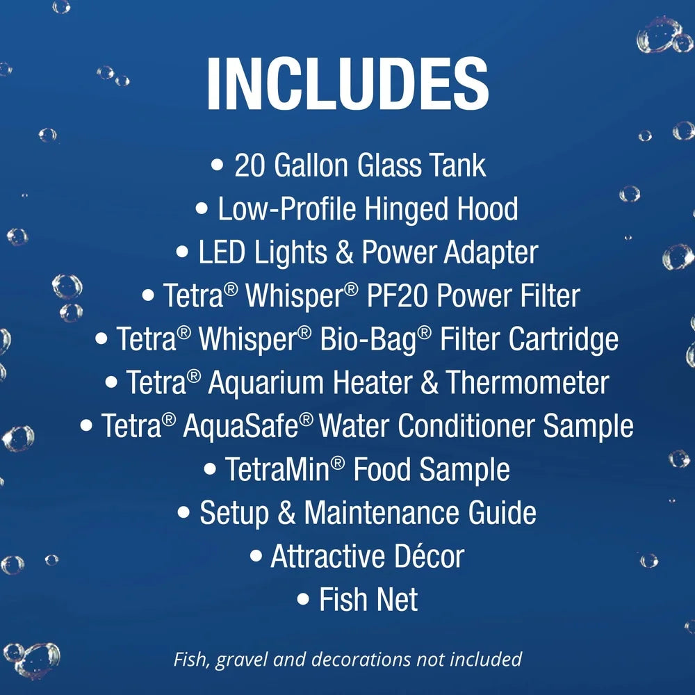 20 Gallon Complete Tropical Fish Tank Kit with LED Lighting