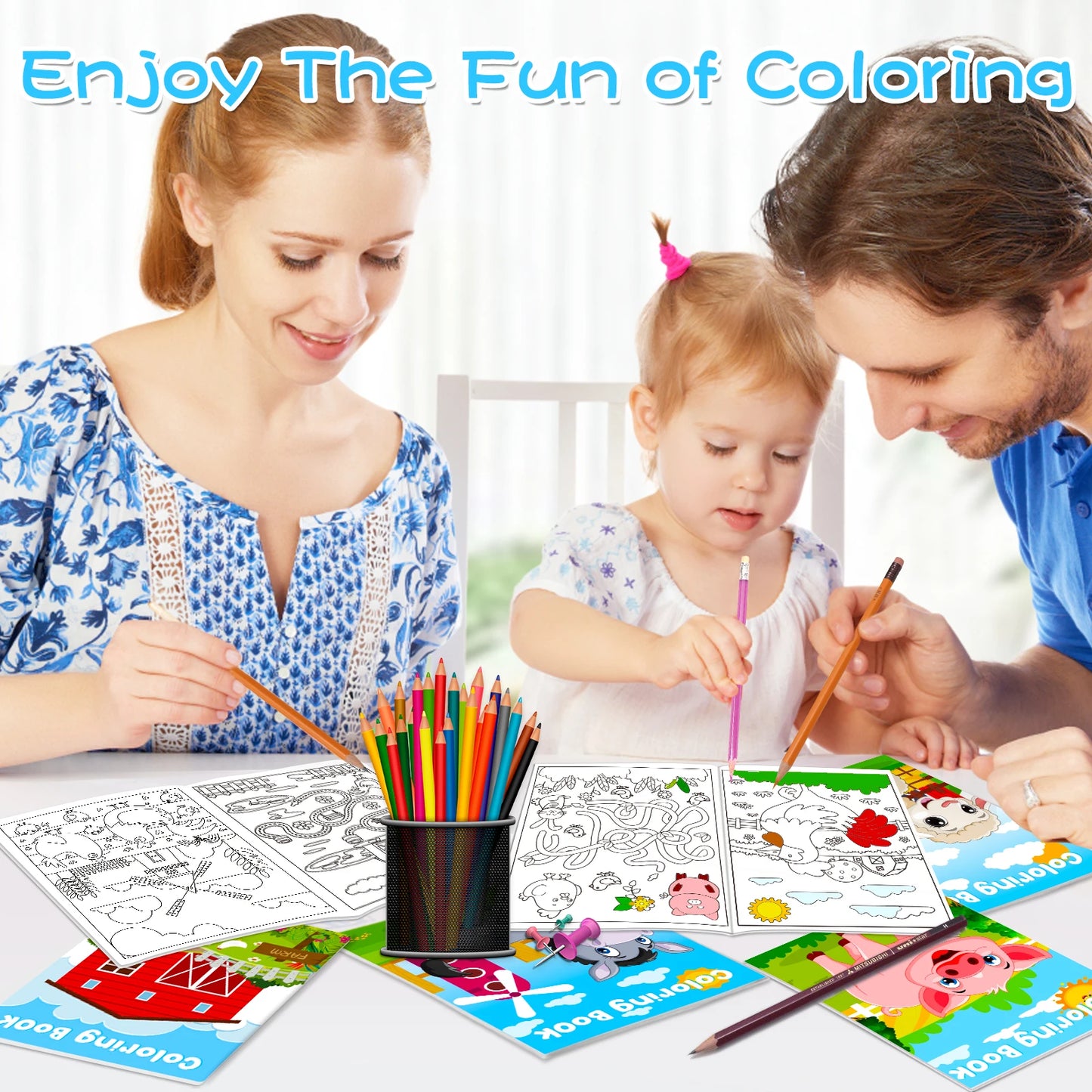24Pcs Farm Animals Mini Coloring Books for Kids Party Favors