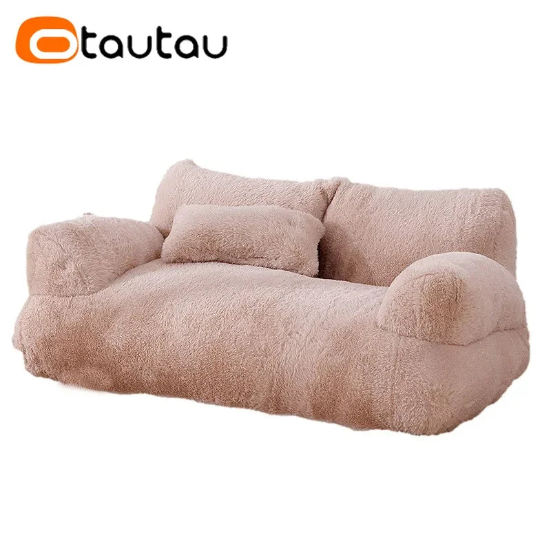 Soft Faux Bunny Fur Cat Sofa Bed