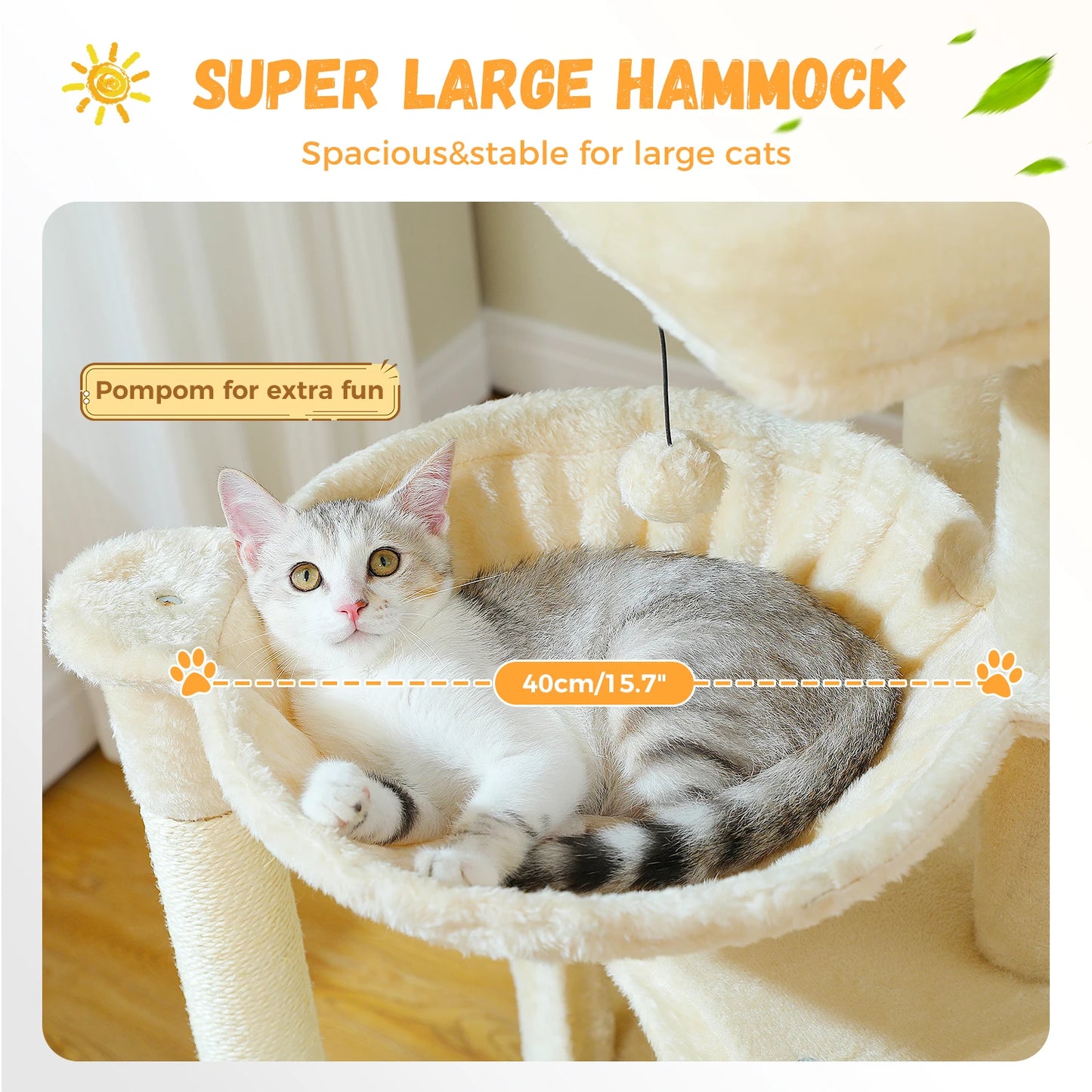 Multi-Level Cat Tree with 2 Cozy Condos,