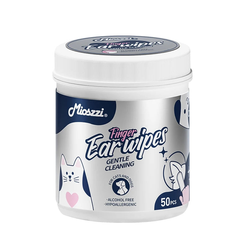 Pet Ear Cleaning Finger Wipes for Dogs & Cats