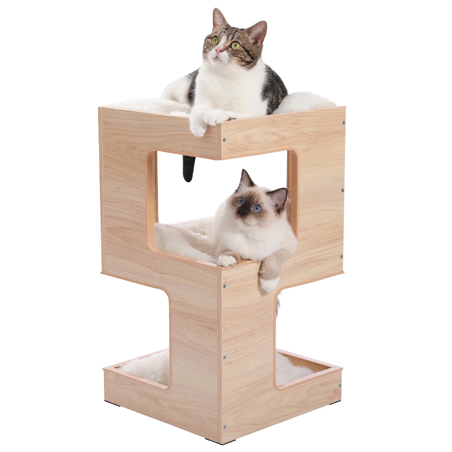 Modern Cat Tree with Scratcher Board,