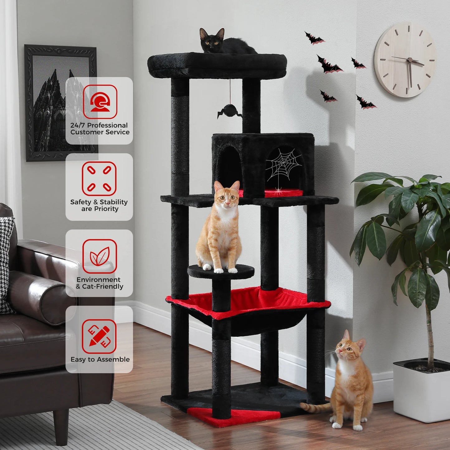 Gothic Cat Tree for Indoor Cats,