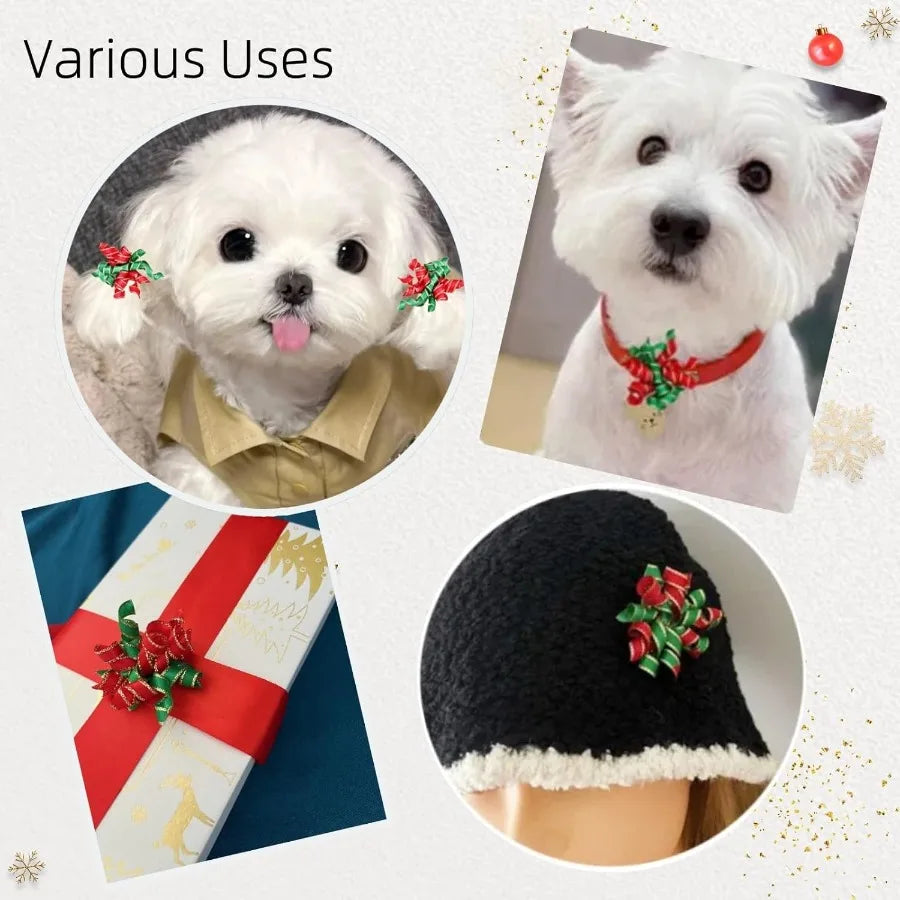 20pcs  Dog Christmas Hair Bows