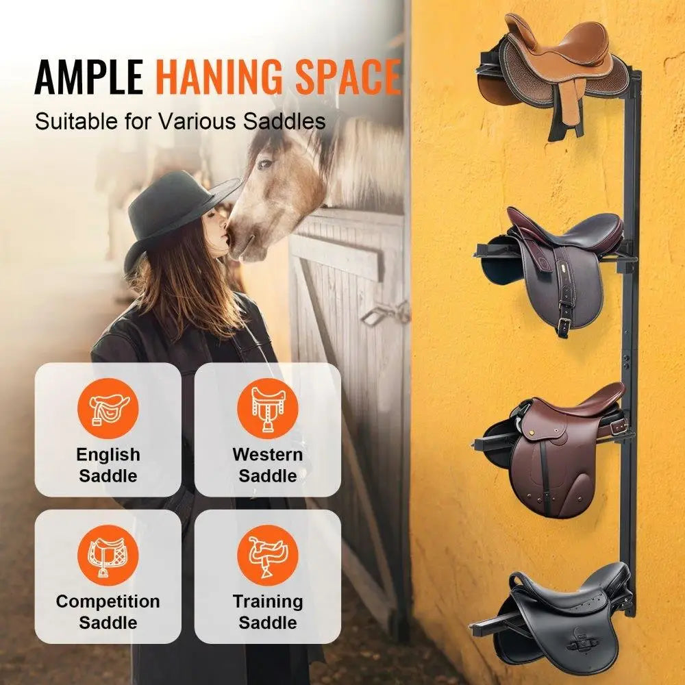 Wall Mounted Saddle Rack Four Tier