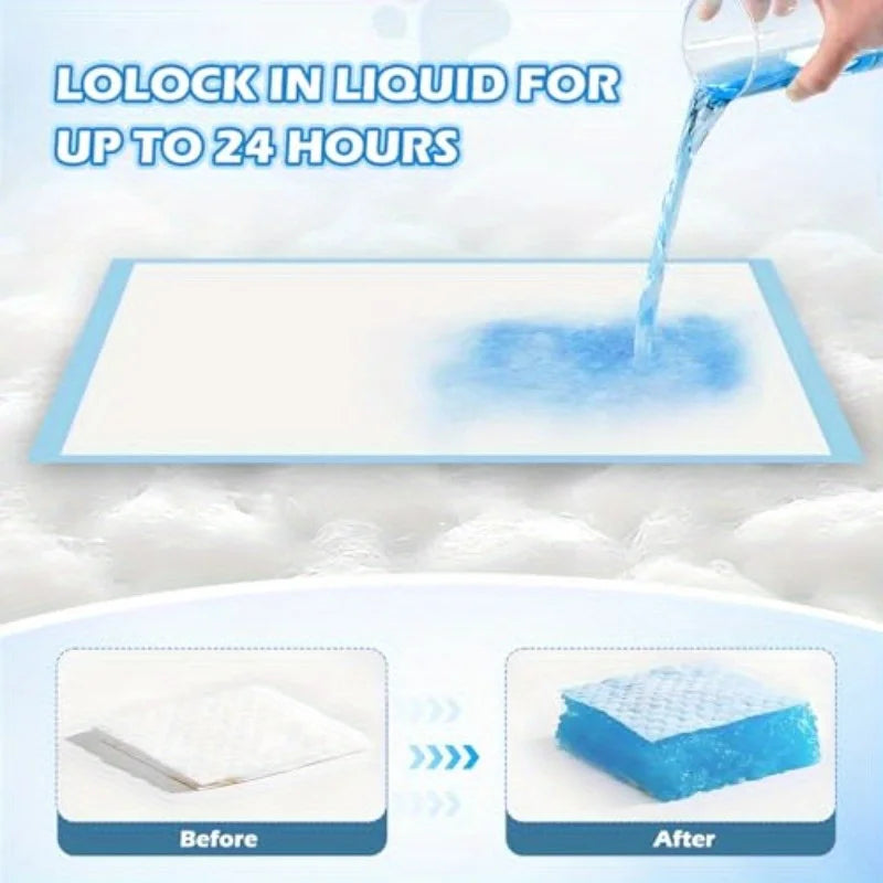 100Pcs Super Absorbent Disposable Pet Urine Pads for Large Breeds