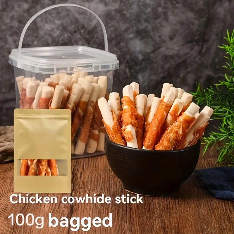 (3.53oz/14.11oz) Chicken Wrapped Rawhide Sticks