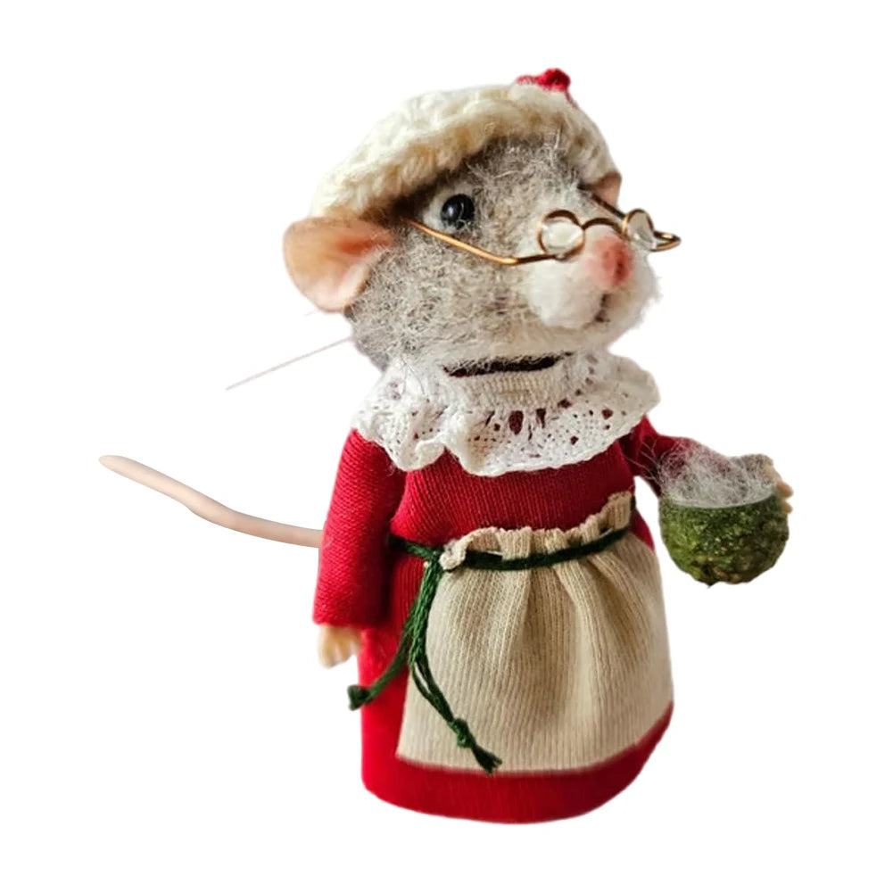 Christmas Needle Felted Mouse