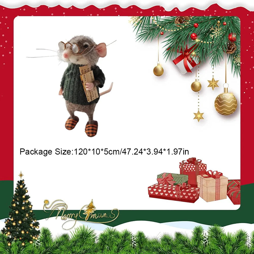 Christmas Needle Felted Mouse