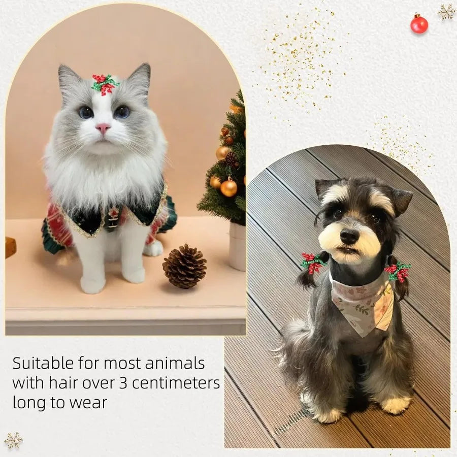 20pcs  Dog Christmas Hair Bows