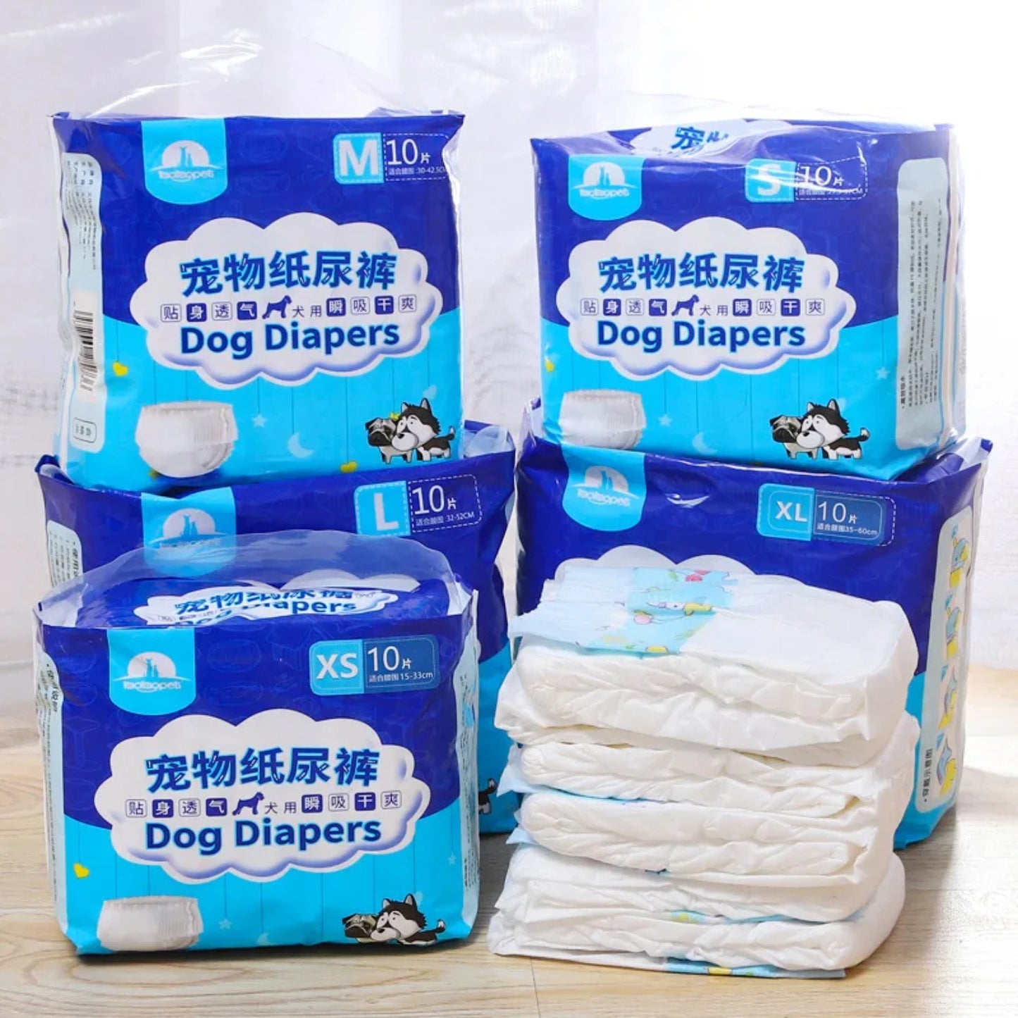 10PCS Disposable Dog Diapers Female Male