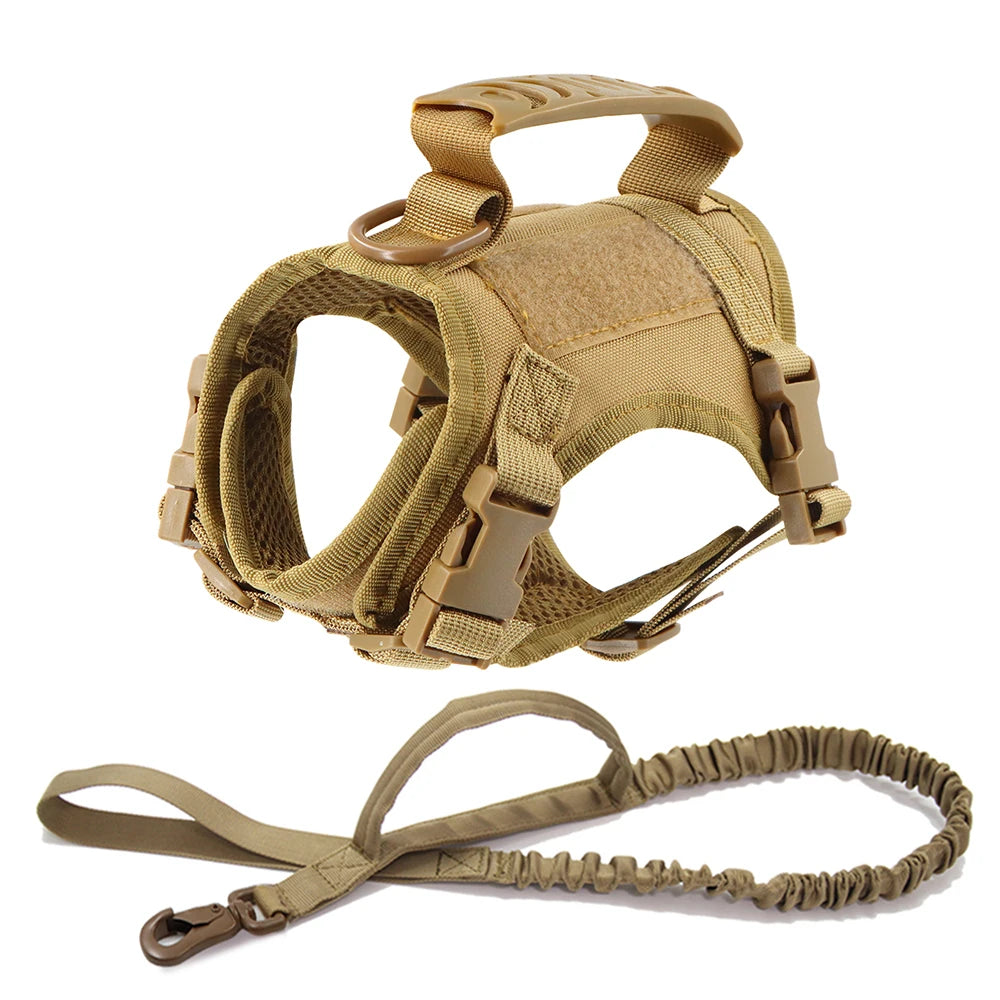 Tactical Cat Harness Leash Adjustable Puppy Vest For Military Small Dogs