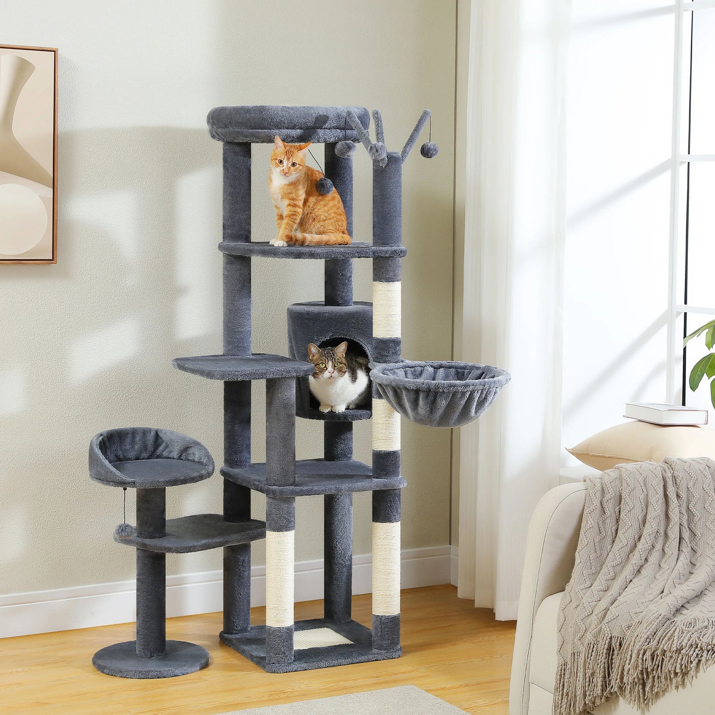 Multi-Level Cat Tree with Scratching Post Hammock
