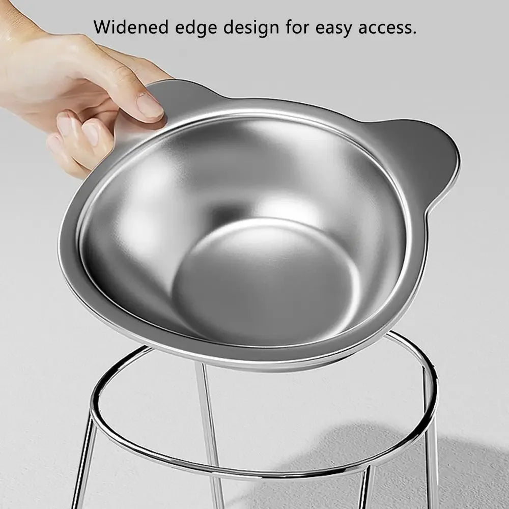 Raised Cat Bowls Tilted Neck Guard Cat Food Bow