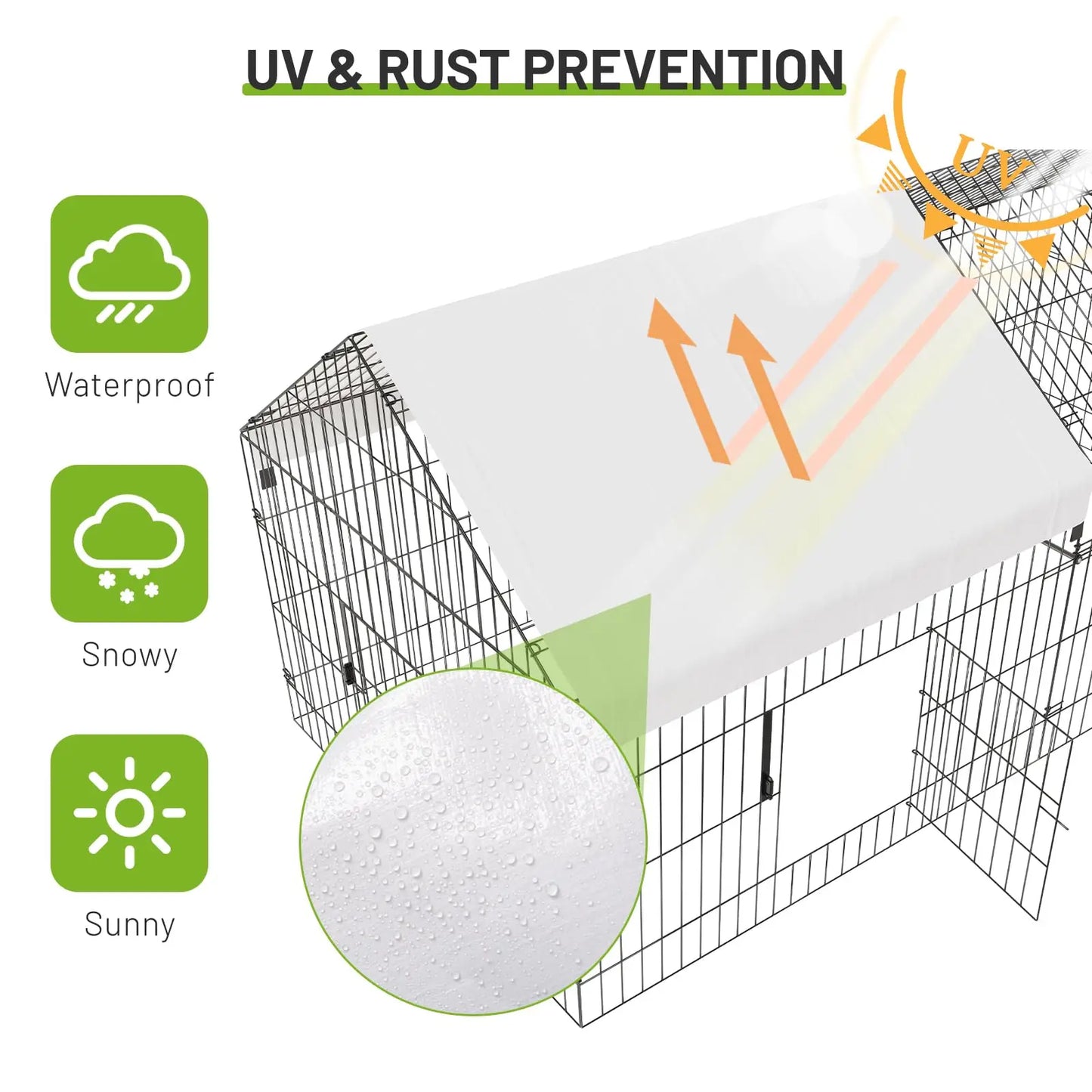 Metal Chicken Coop 86x40x40inch