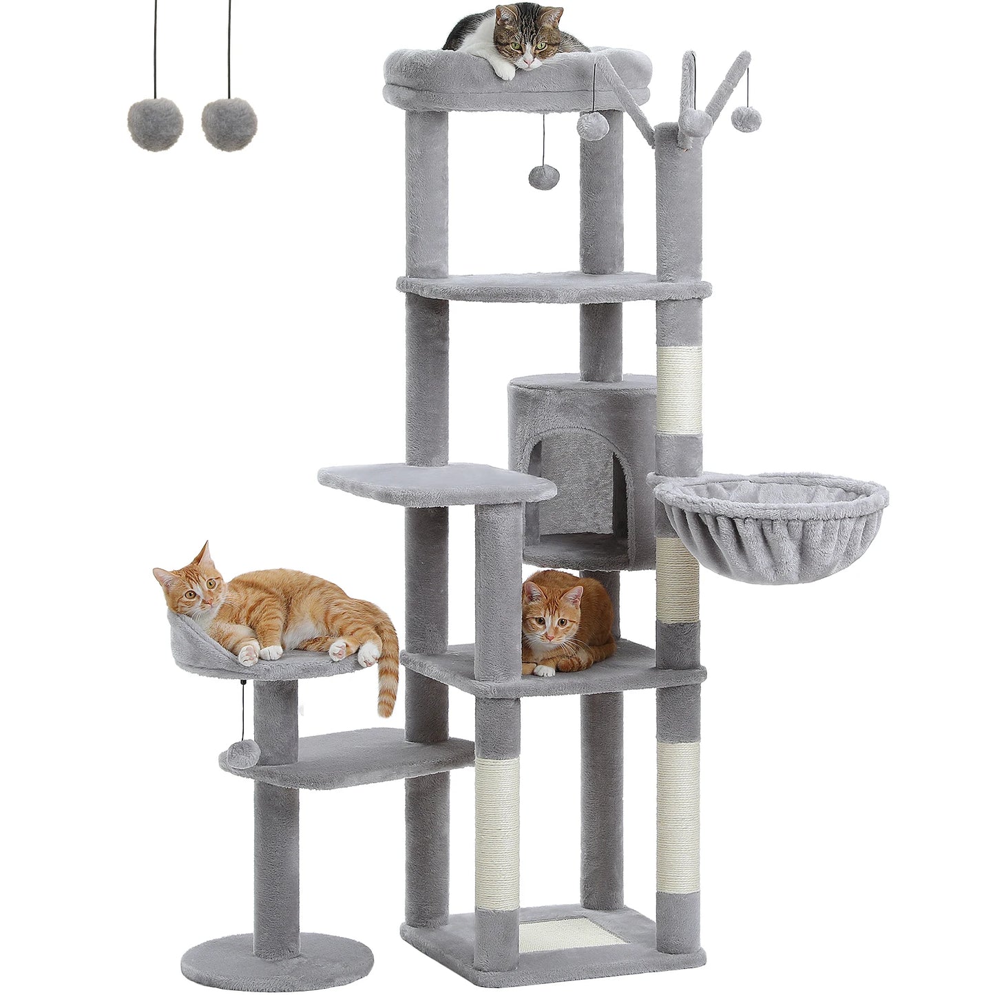 Multi-Level Cat Tree with Scratching Post Hammock