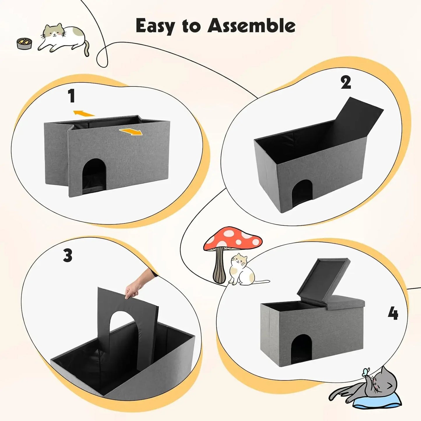 Cat Hidden Litter Box Enclosure Furniture,