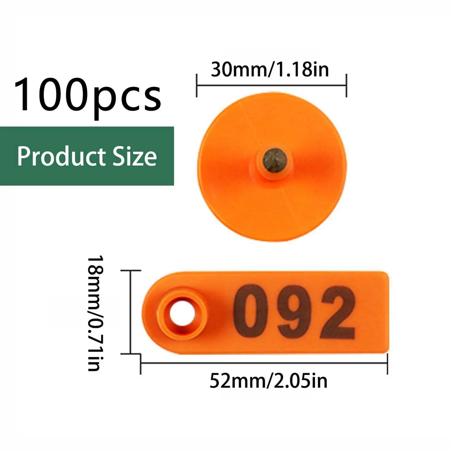 Cattle Ear Tags 100 Pieces Numbered