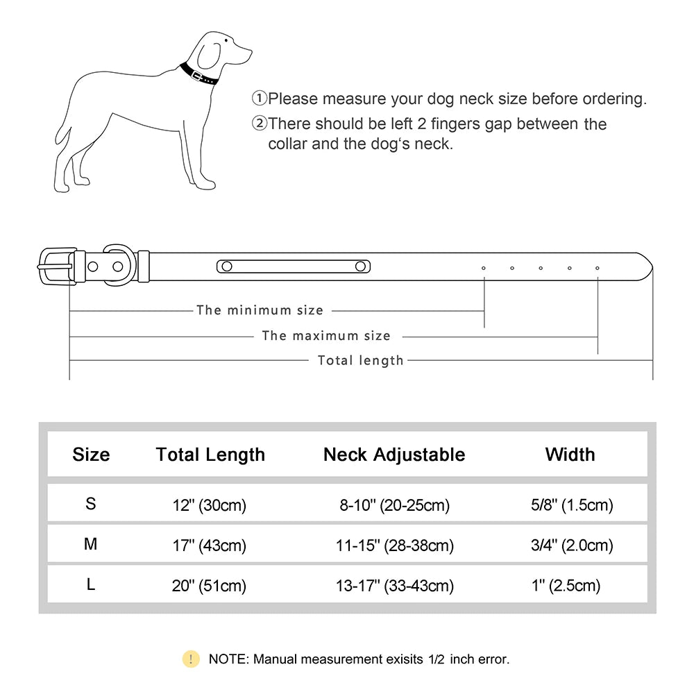 Personalized Soft Dog Collar PU Leather