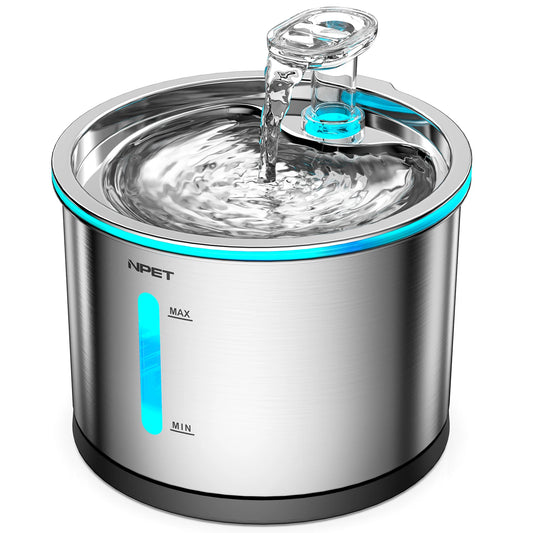 NPET Cat Water Fountain Stainless Steel, 50oz/1.5L