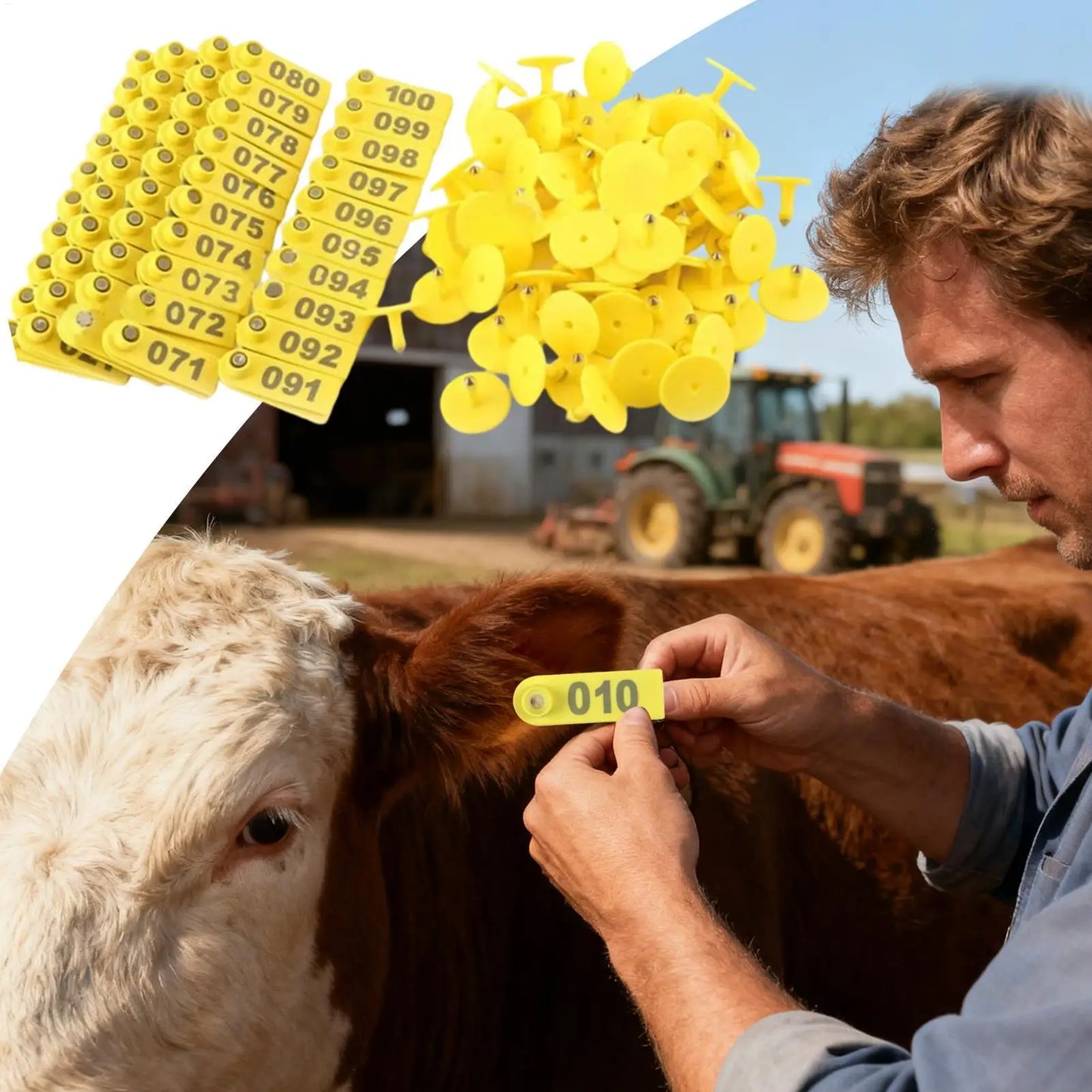 Cattle Ear Tags 100 Pieces Numbered