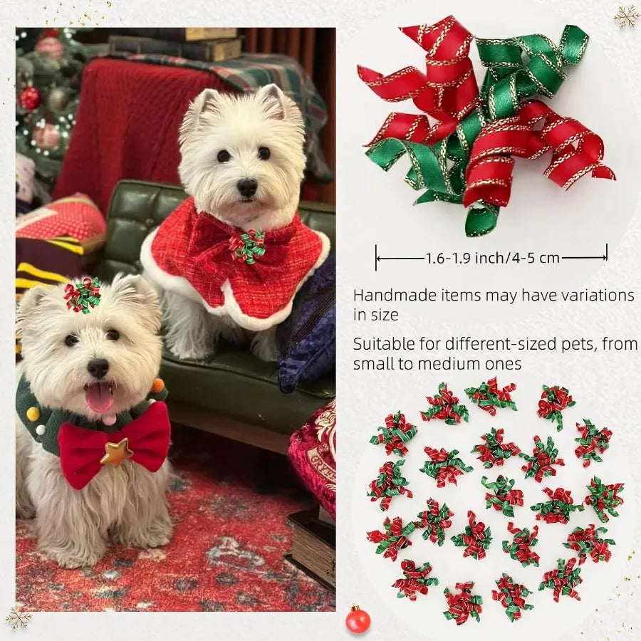 20pcs  Dog Christmas Hair Bows