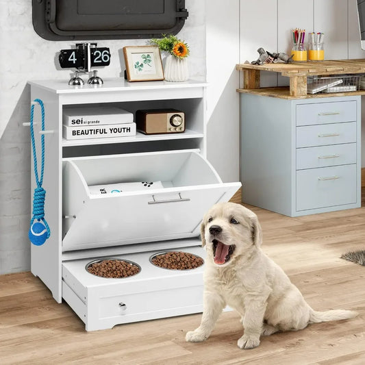 Pet Feeder Station, Dog Food Storage Container