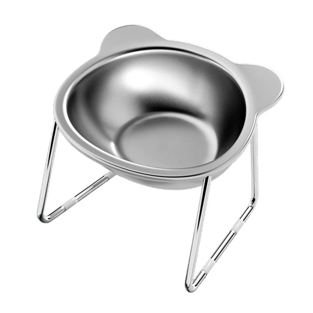 Raised Cat Bowls Tilted Neck Guard Cat Food Bow