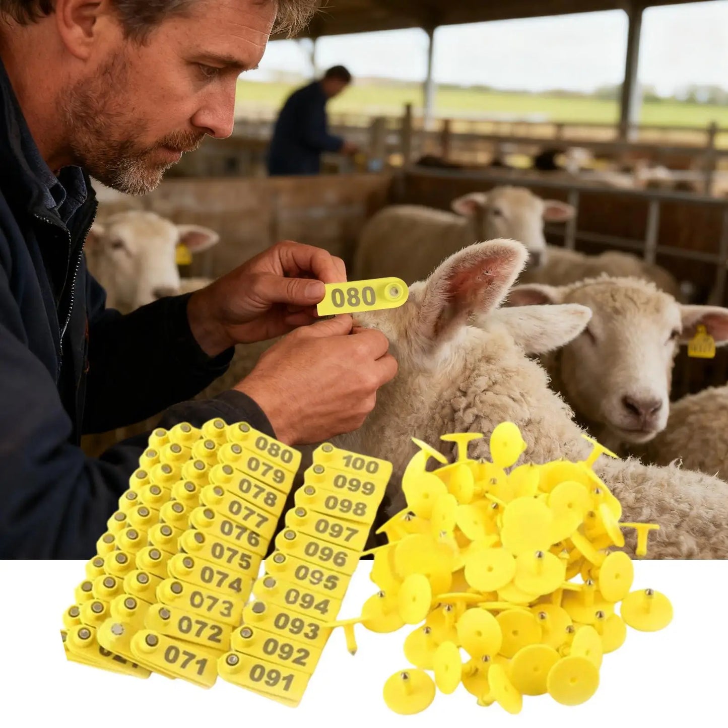 Cattle Ear Tags 100 Pieces Numbered