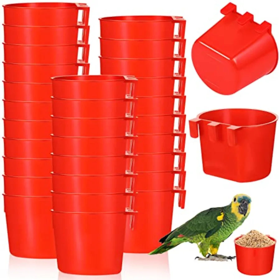30 Pcs Cage Cups Birds Feeders Bird Water Dispenser