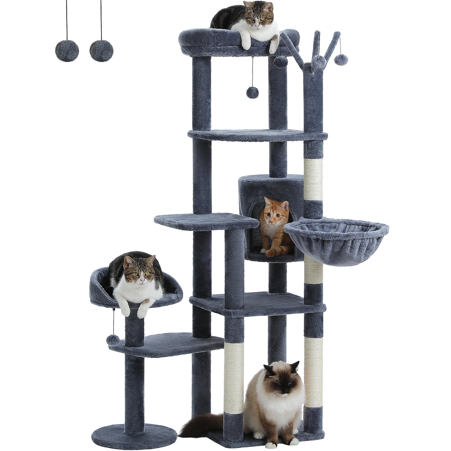 Multi-Level Cat Tree with Scratching Post Hammock