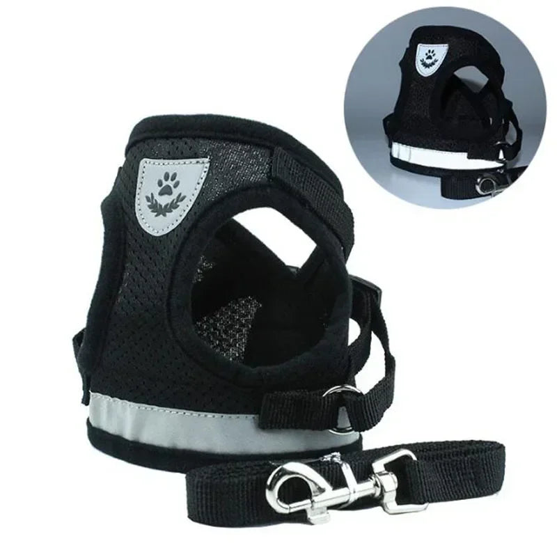 Adjustable Mesh Vest Dog Harness Collar Chest Strap