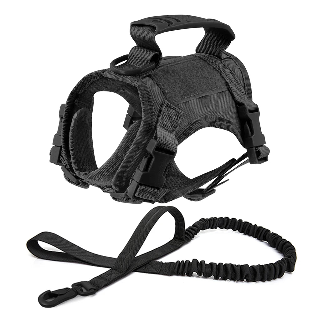 Tactical Cat Harness Leash Adjustable Puppy Vest For Military Small Dogs