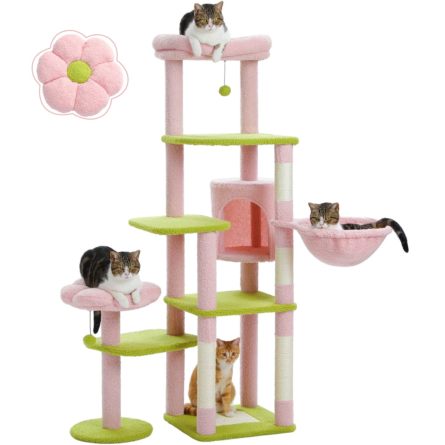 Multi-Level Cat Tree with Scratching Post Hammock